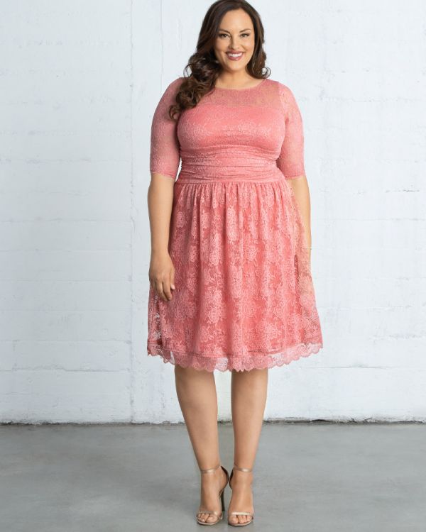 Luna Lace Dress in French Rose