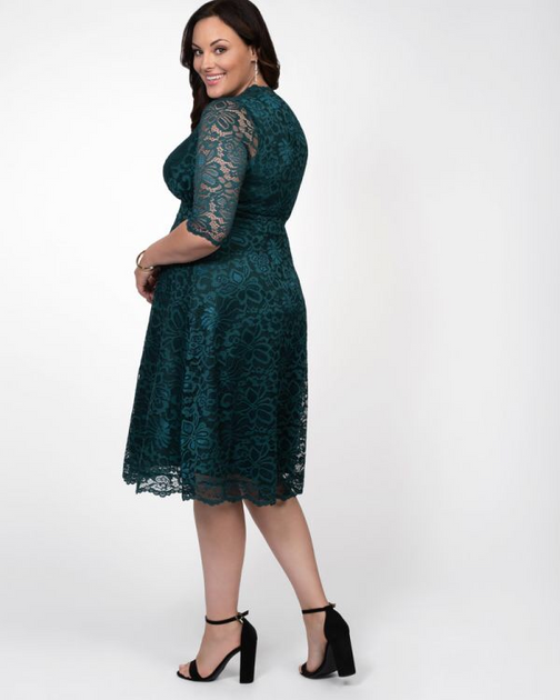Green lace hotsell dress plus size