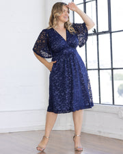 Starry Sequined Lace Cocktail Dress in Nocturnal Navy Sequins