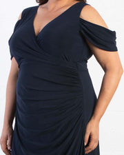 Gala Glam Evening Gown in Navy Blue