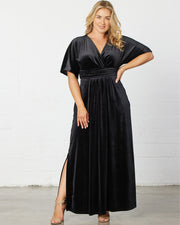 Verona Velvet Evening Gown in Onyx