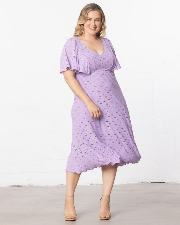 Lucy Eyelet Dress in Lilac