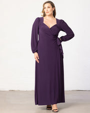 Modern Muse Wrap Gown in Imperial Plum