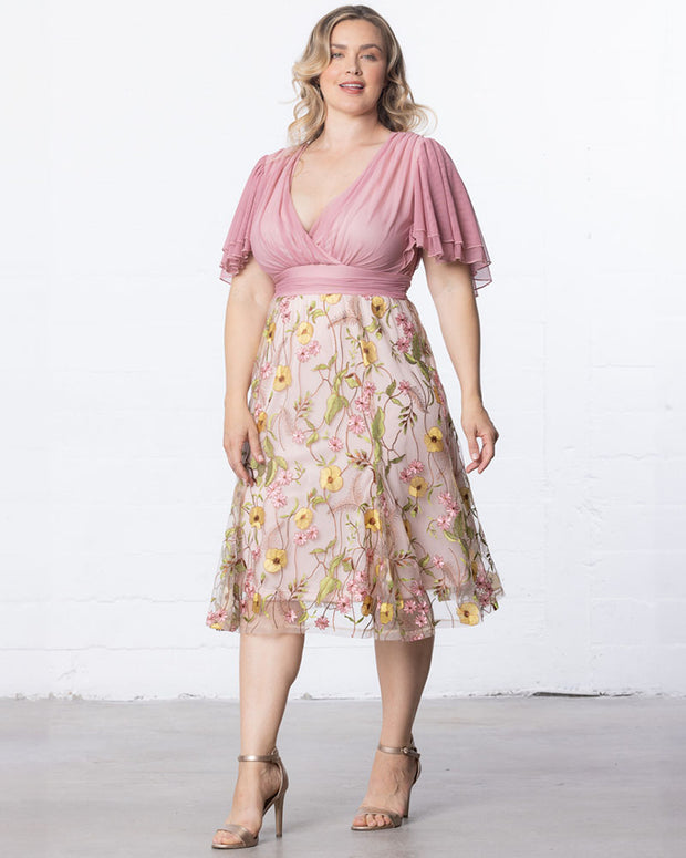 Lillian Embroidered Cocktail Dress Dawn Garden