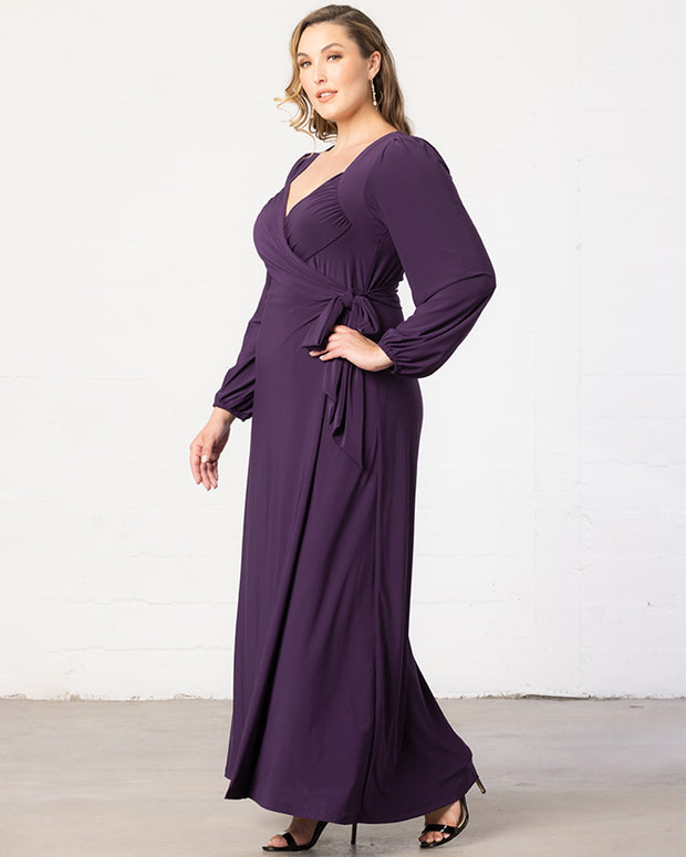 Modern Muse Wrap Gown in Imperial Plum