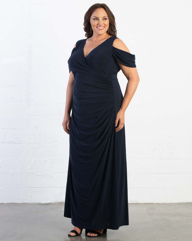 Gala Glam Evening Gown in Navy Blue