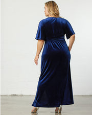 Verona Velvet Evening Gown in Nocturnal Navy