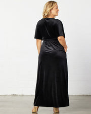 Verona Velvet Evening Gown in Onyx