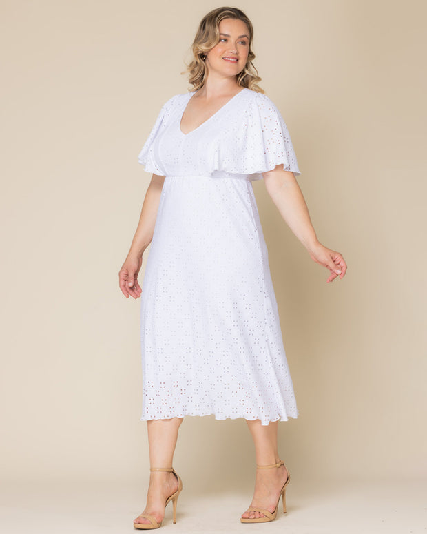 Lucy Eyelet Dress in White