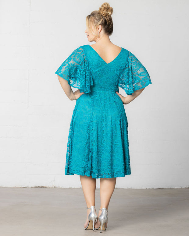 Camille Lace Cocktail Dress Teal Topaz