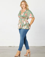 Encore Print Top in Sage Garden Print