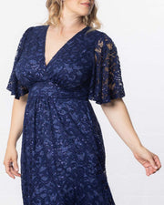 Starry Sequined Lace Cocktail Dress in Nocturnal Navy Sequins