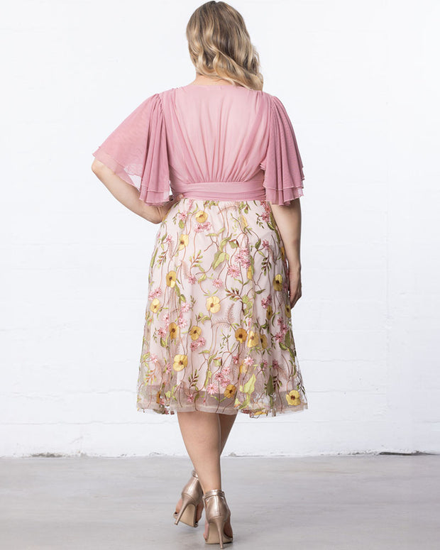 Lillian Embroidered Cocktail Dress Dawn Garden