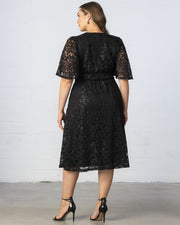 Starry Sequined Lace Cocktail Dress in Onyx