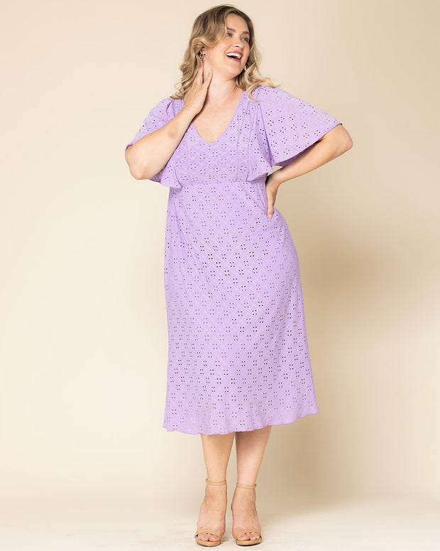 Lilac eyelet dress sales