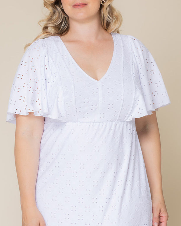 Lucy Eyelet Dress in White