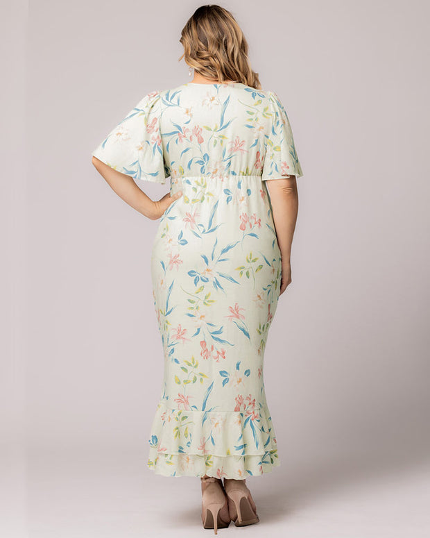 Alexandra Faux Wrap Dress in Lush Lilly Print