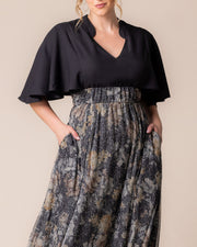 Avisa A-Line Evening Gown in Gilded Florals