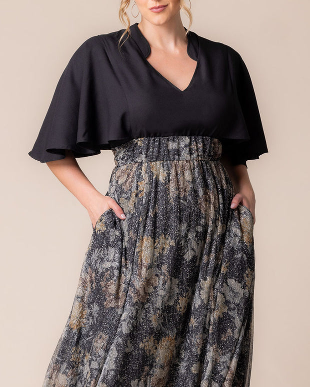 Avisa A-Line Evening Gown in Gilded Florals