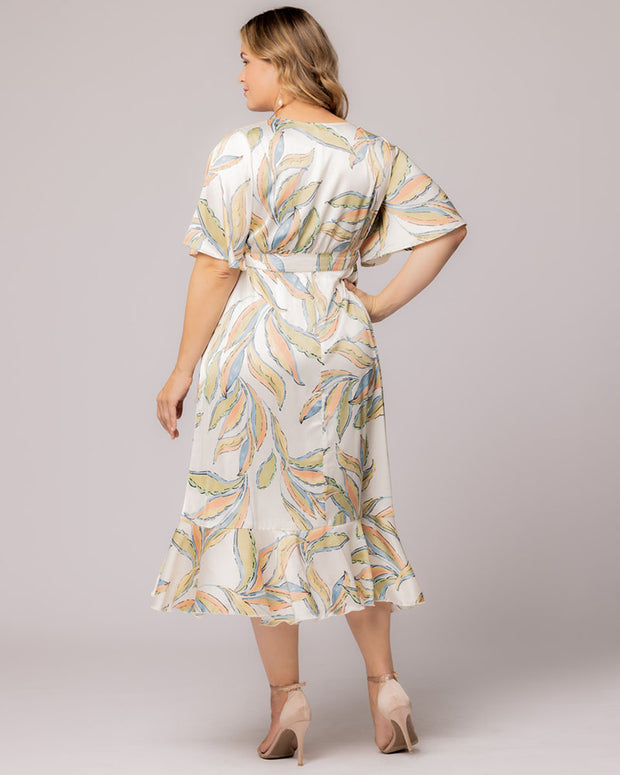 Chloe Wrap Dress in Artful Leaves