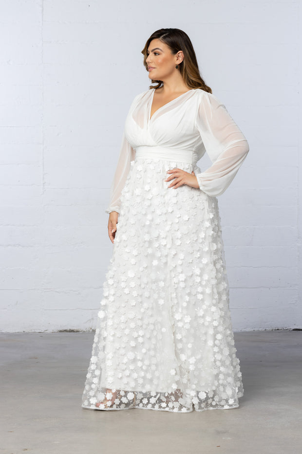 Enchanted Garden Long Sleeve Wedding Gown