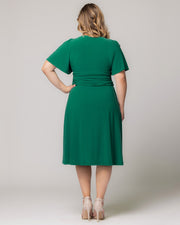 Jemma Ruched Tie Dress in Clover Green