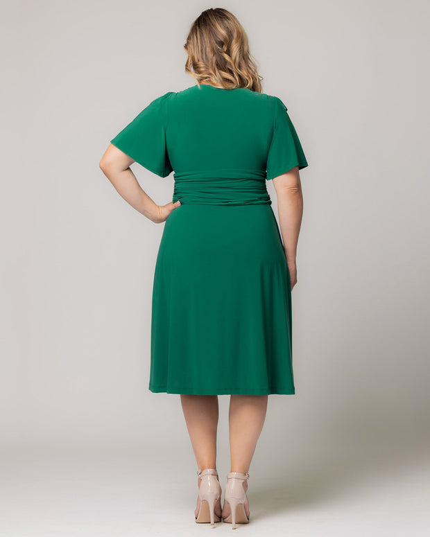 Jemma Ruched Tie Dress in Clover Green