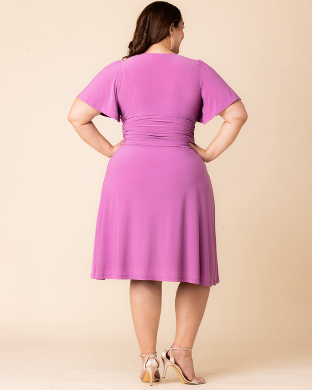 Jemma Ruched Tie Dress in Lilac