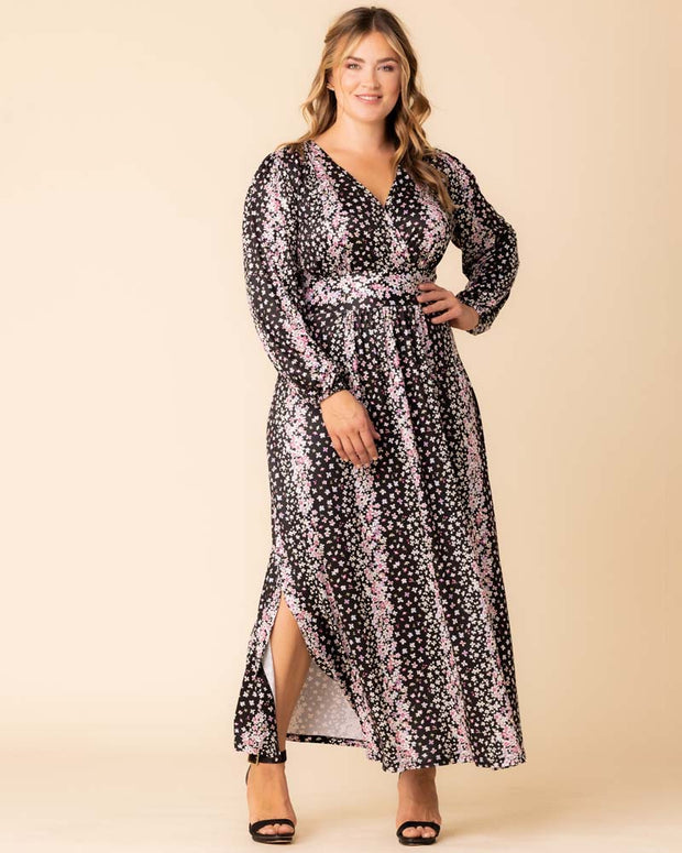 Kelsey Long Sleeve Maxi Dress in Nightshade Floral