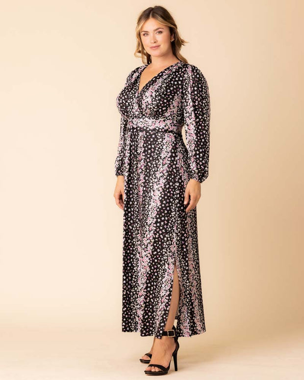 Kelsey Long Sleeve Maxi Dress in Nightshade Floral