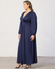 Kelsey Long Sleeve Maxi Dress in Nouveau Navy