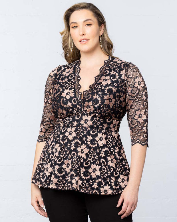 Limited Edition Luxe Lace Top in Rose Gold