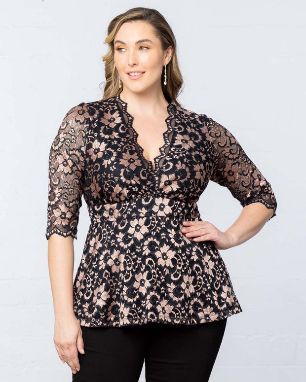 Limited Edition Luxe Lace Top in Rose Gold