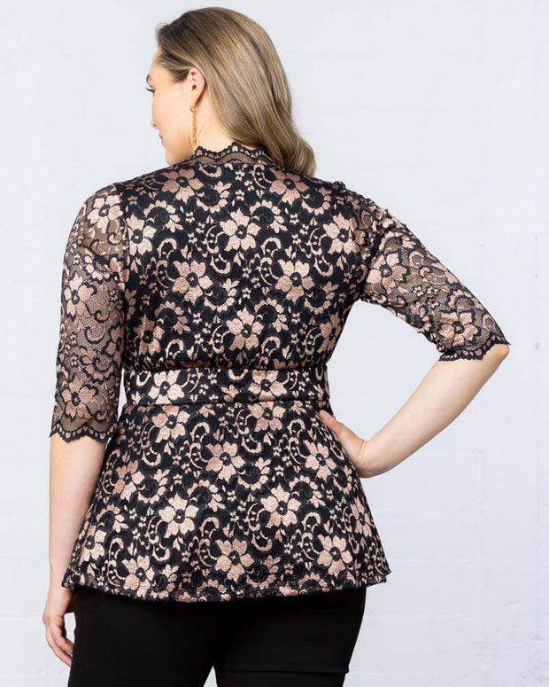 Limited Edition Luxe Lace Top in Rose Gold