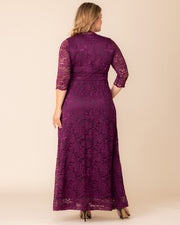 Maria Lace Evening Gown in Berry Bliss