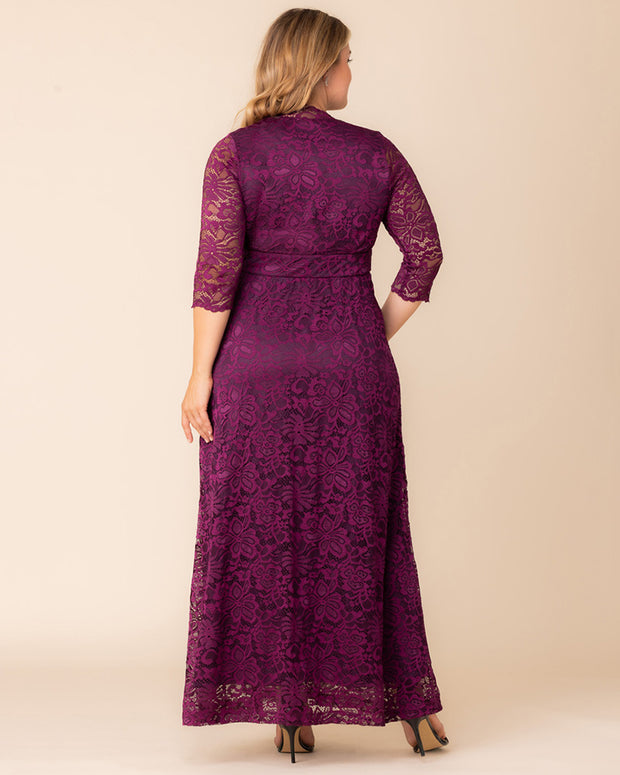 Maria Lace Evening Gown in Berry Bliss