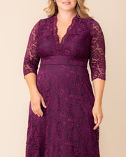 Maria Lace Evening Gown in Berry Bliss