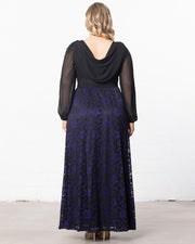 Mon Tresor Lace Evening Gown in Violet Noir