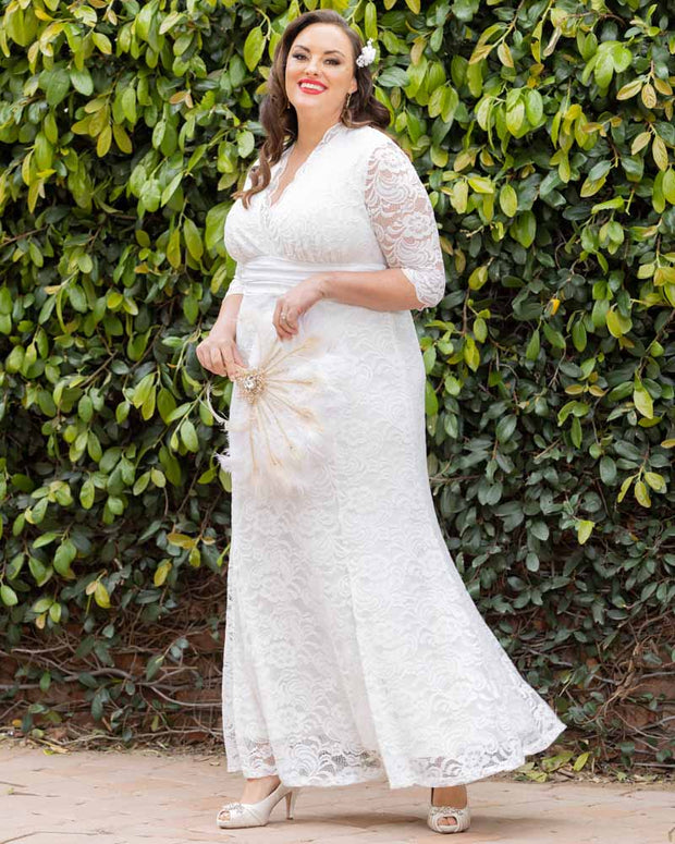 Plus size lace dressing gown outlet
