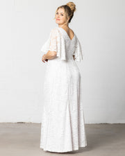 Clarissa Lace Flutter Sleeve Long Wedding Dress