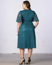 Starry Sequined Lace Cocktail Dress in Teal Topaz
