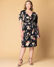 Eden Faux Wrap Dress in Midnight Meadow Print