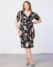 Eden Faux Wrap Dress in Midnight Meadow Print