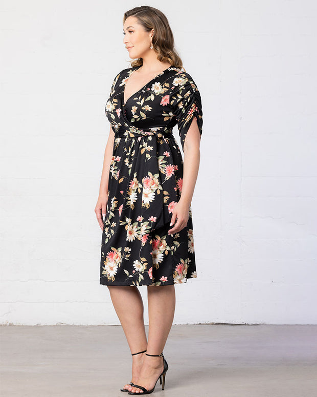 Eden Faux Wrap Dress in Midnight Meadow Print