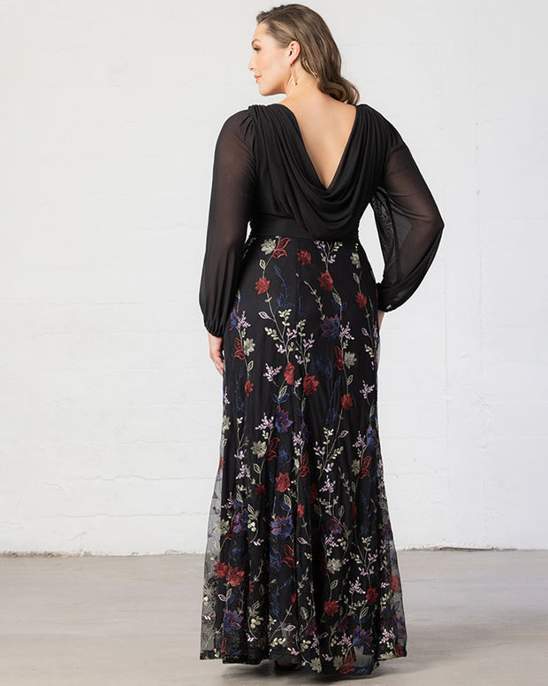 Isabella Embroidered Mesh Gown in Enchanted Garden