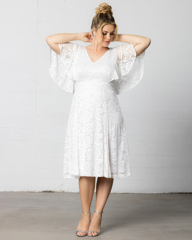 Genevieve Lace Flutter Sleeve Midi Dress