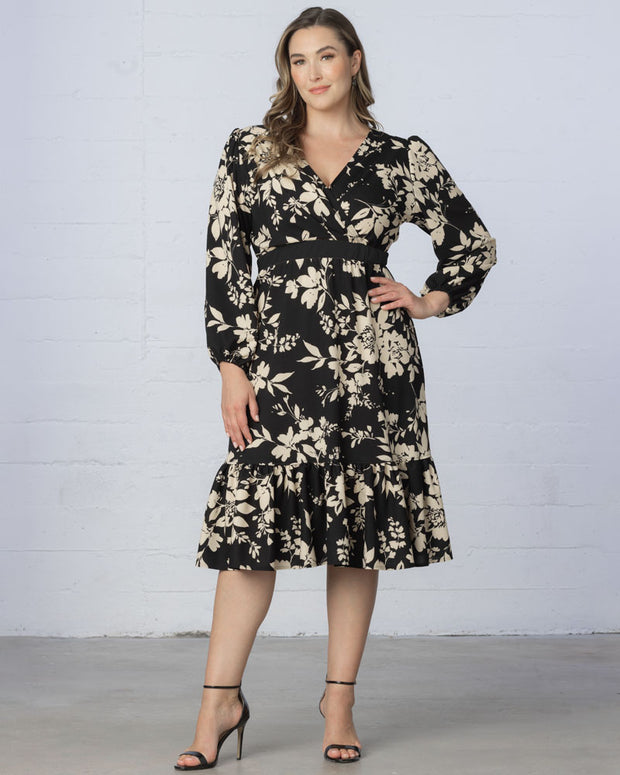 Portia Long Sleeve Dress in Vintage Ivory Floral