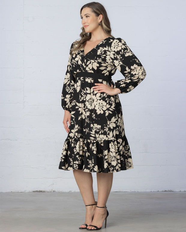 Portia Long Sleeve Dress in Vintage Ivory Floral