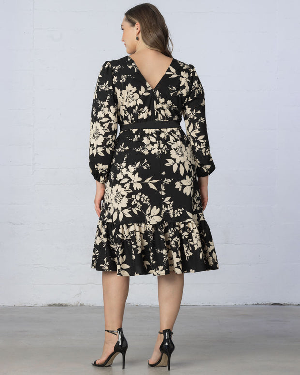 Portia Long Sleeve Dress in Vintage Ivory Floral