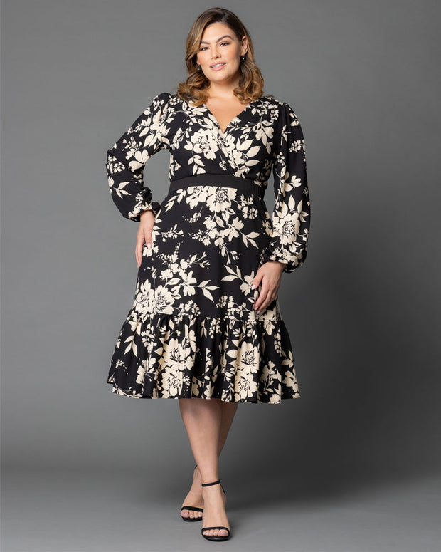 Portia Long Sleeve Dress in Vintage Ivory Floral